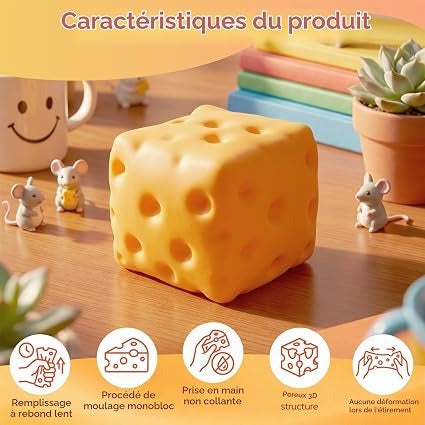 Caractéristiques du Squishy Fromage XL